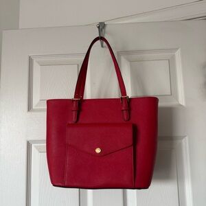 Michael Kors Women's Jet Set Travel Small Saffiano Leather Pocket Tote